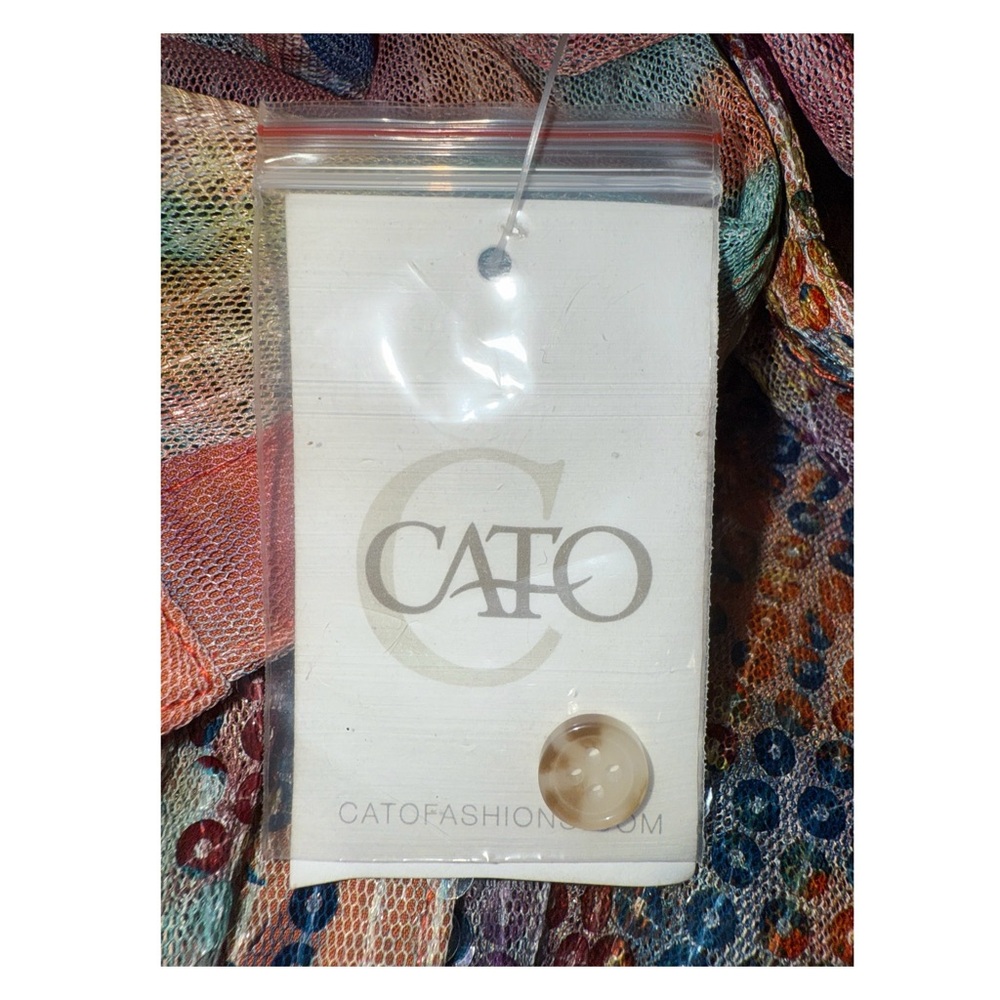Cato Collection - Limited Edition - Rainbow Floral Sequined Shirt - Size XL - Picture 9 of 10